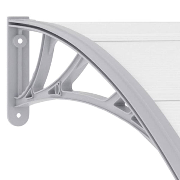 vidaXL Door Canopy Grey and Transparent 300x75 cm PC