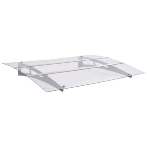vidaXL Door Awning Silver and Transparent 120x90 cm Polycarbonate