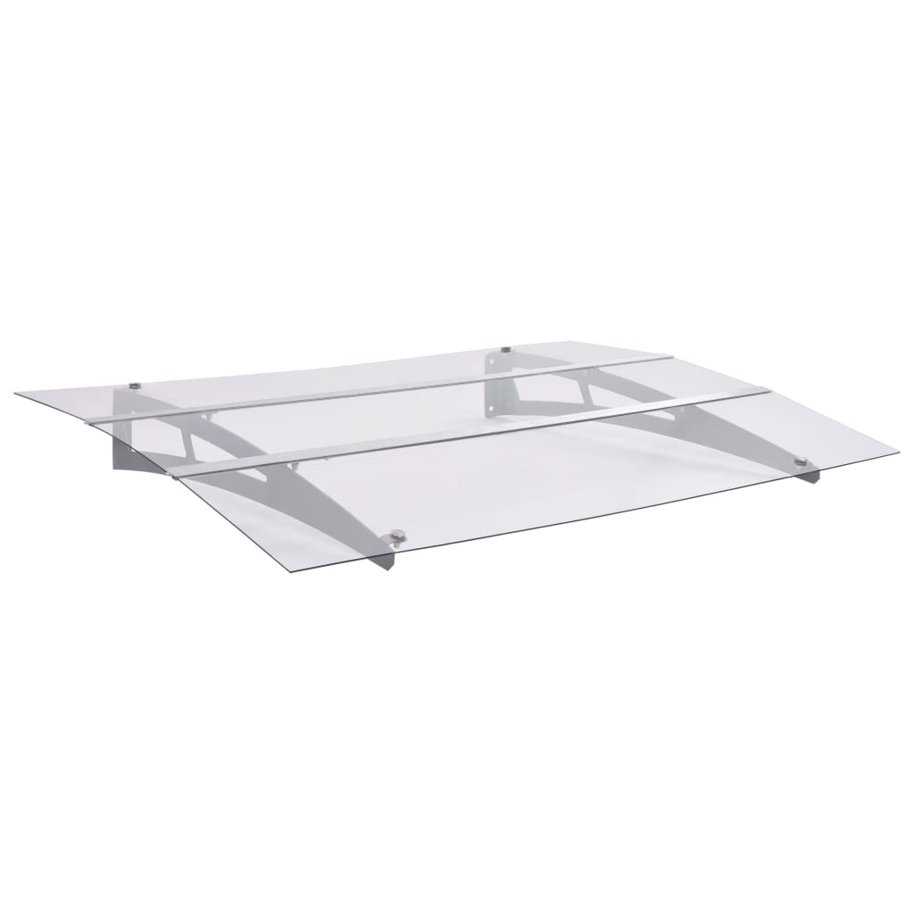 vidaXL Door Awning Silver and Transparent 120x90 cm Polycarbonate