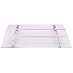 vidaXL Door Awning Silver and Transparent 120x90 cm Polycarbonate