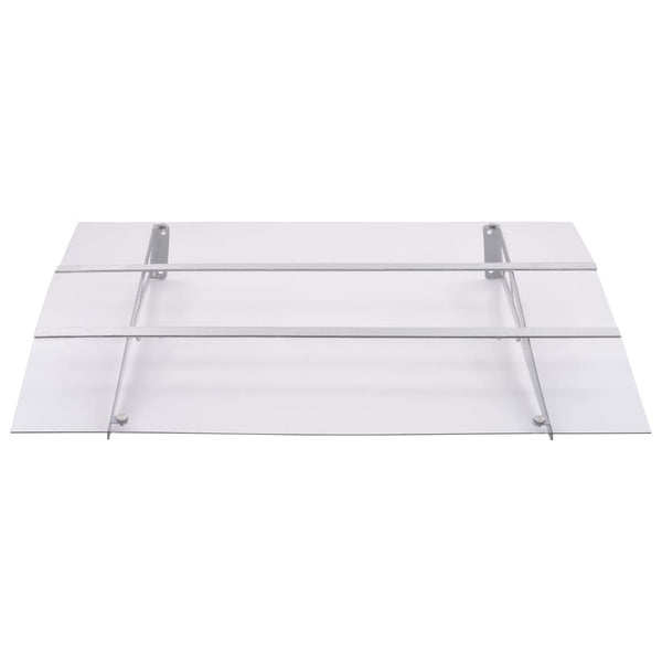 vidaXL Door Awning Silver and Transparent 120x90 cm Polycarbonate
