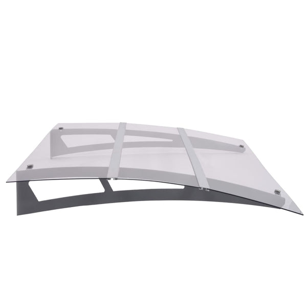 vidaXL Door Awning Silver and Transparent 120x90 cm Polycarbonate