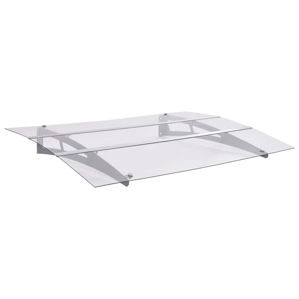 vidaXL Door Canopy Silver and Transparent 150x90 cm PET