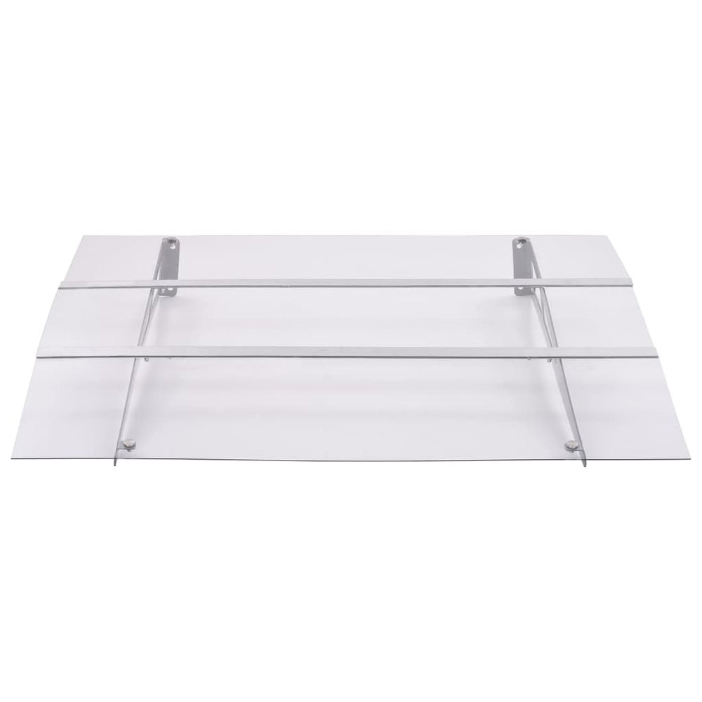 vidaXL Door Canopy Silver and Transparent 150x90 cm PET