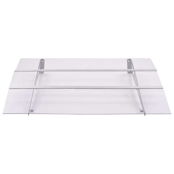 vidaXL Door Canopy Silver and Transparent 150x90 cm PET