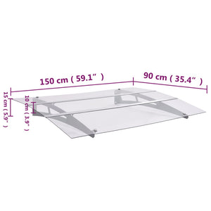 vidaXL Door Canopy Silver and Transparent 150x90 cm PET