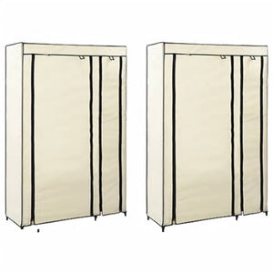 vidaXL Foldable Wardrobes 2 pcs Cream 110x45x175 cm Fabric