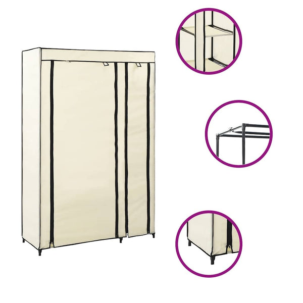 vidaXL Foldable Wardrobes 2 pcs Cream 110x45x175 cm Fabric