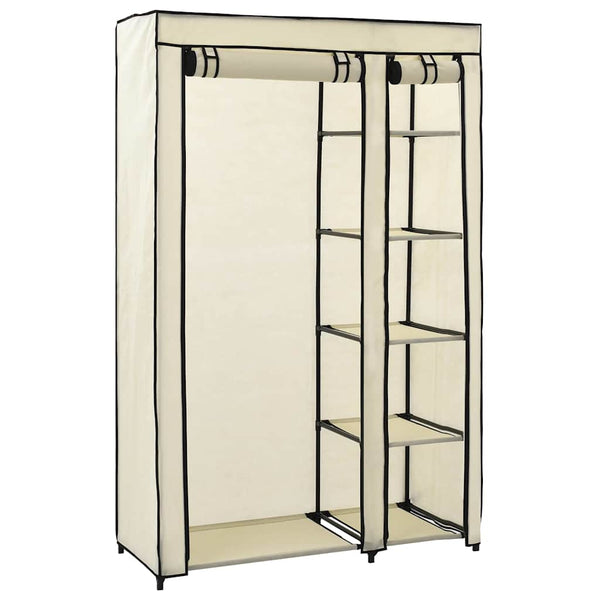vidaXL Foldable Wardrobes 2 pcs Cream 110x45x175 cm Fabric