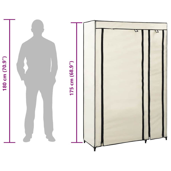 vidaXL Foldable Wardrobes 2 pcs Cream 110x45x175 cm Fabric