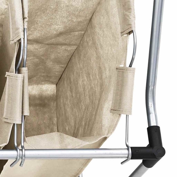 vidaXL Laundry Basket with 3 Bags Cream Steel