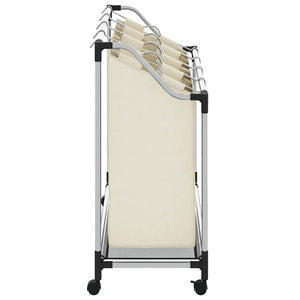 vidaXL Laundry Basket with 4 Bags Cream Steel