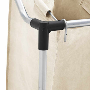 vidaXL Laundry Basket with 4 Bags Cream Steel
