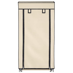 vidaXL Shoe Cabinet with Cover Cream 58 x 28 x 106 cm Fabric
