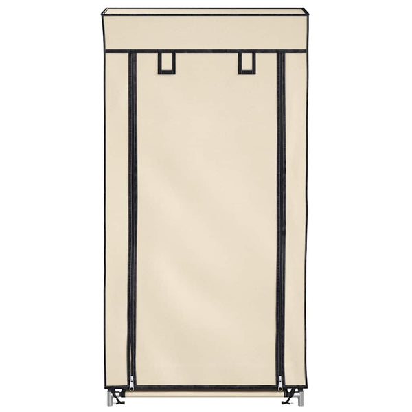 vidaXL Shoe Cabinet with Cover Cream 58 x 28 x 106 cm Fabric