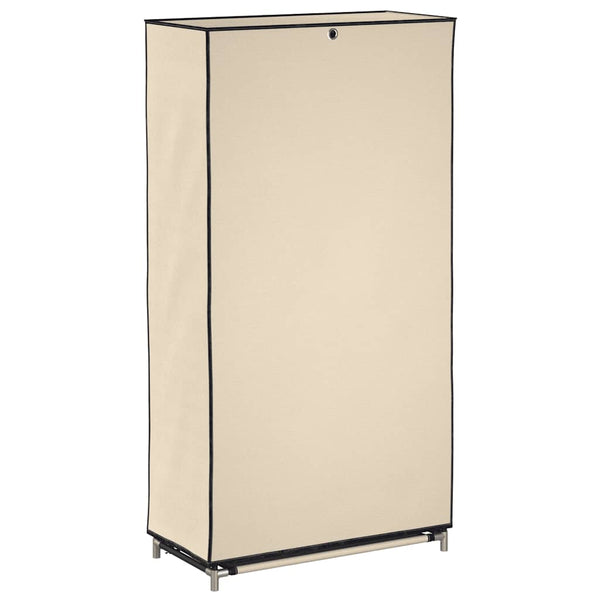vidaXL Shoe Cabinet with Cover Cream 58 x 28 x 106 cm Fabric