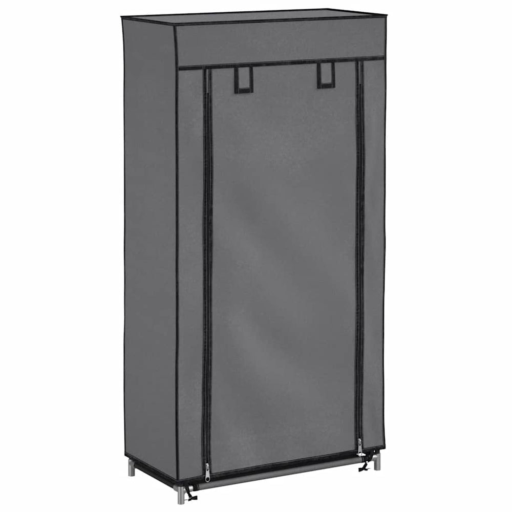 vidaXL Shoe Cabinet with Cover Grey 58 x 28 x 106 cm Fabric