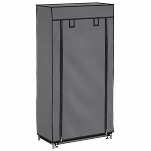 vidaXL Shoe Cabinet with Cover Grey 58 x 28 x 106 cm Fabric