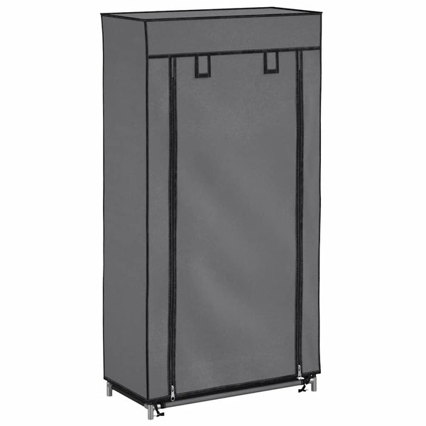 vidaXL Shoe Cabinet with Cover Grey 58 x 28 x 106 cm Fabric