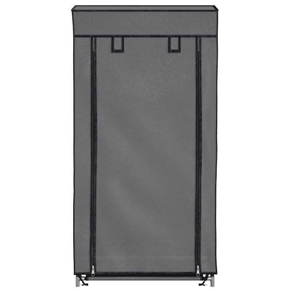 vidaXL Shoe Cabinet with Cover Grey 58 x 28 x 106 cm Fabric
