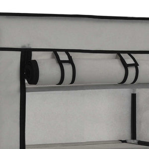 vidaXL Shoe Cabinet with Cover Grey 58 x 28 x 106 cm Fabric
