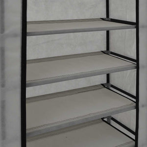 vidaXL Shoe Cabinet with Cover Grey 58 x 28 x 106 cm Fabric
