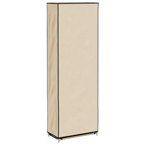 vidaXL Shoe Cabinet with Cover Cream 57 x 29 x 162 cm Fabric