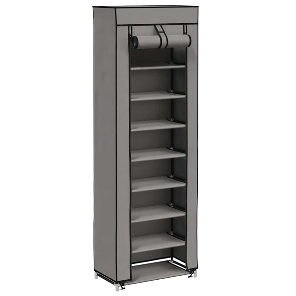 vidaXL Shoe Cabinet with Cover Grey 57 x 29 x 162 cm Fabric