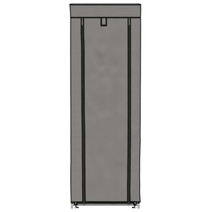 vidaXL Shoe Cabinet with Cover Grey 57 x 29 x 162 cm Fabric