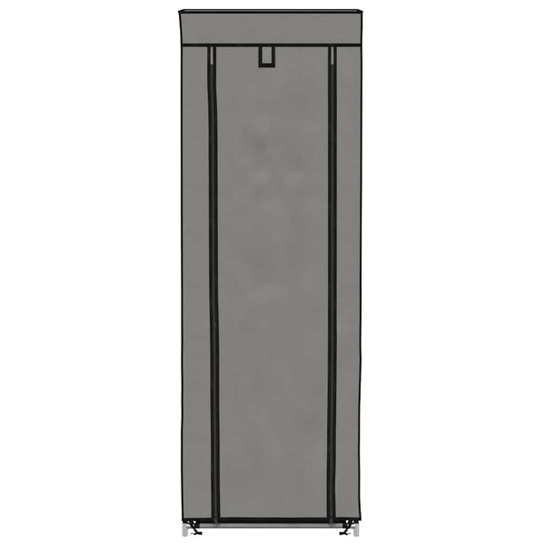 vidaXL Shoe Cabinet with Cover Grey 57 x 29 x 162 cm Fabric