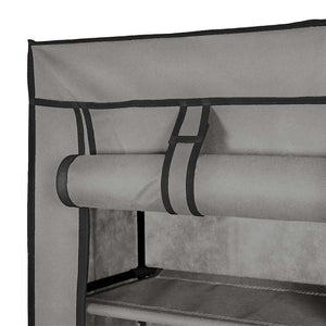 vidaXL Shoe Cabinet with Cover Grey 57 x 29 x 162 cm Fabric