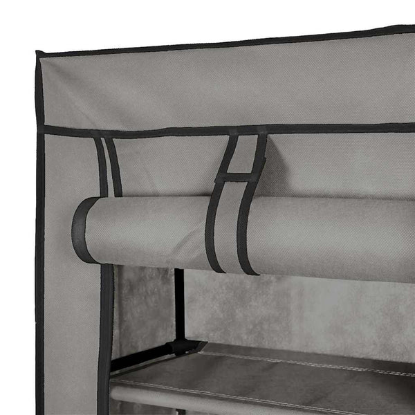 vidaXL Shoe Cabinet with Cover Grey 57 x 29 x 162 cm Fabric