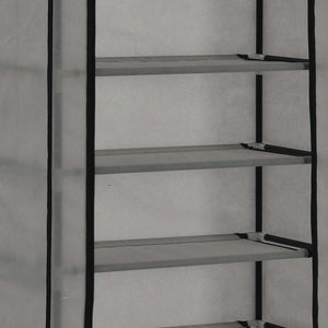 vidaXL Shoe Cabinet with Cover Grey 57 x 29 x 162 cm Fabric
