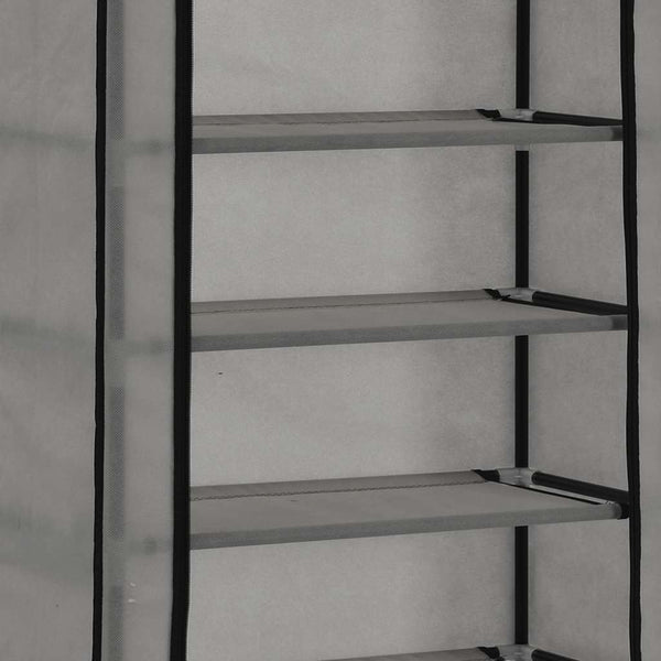 vidaXL Shoe Cabinet with Cover Grey 57 x 29 x 162 cm Fabric