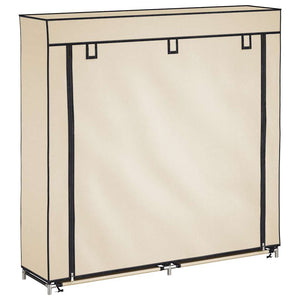 vidaXL Shoe Cabinet with Cover Cream 115 x 28 x 110 cm Fabric