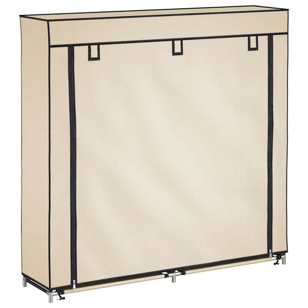 vidaXL Shoe Cabinet with Cover Cream 115 x 28 x 110 cm Fabric