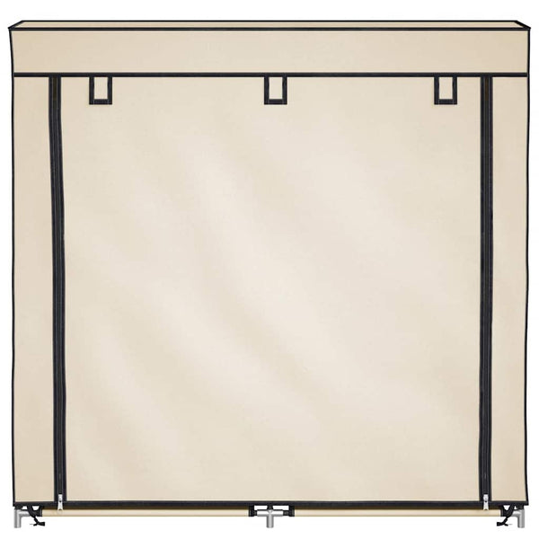 vidaXL Shoe Cabinet with Cover Cream 115 x 28 x 110 cm Fabric