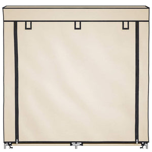 vidaXL Shoe Cabinet with Cover Cream 115 x 28 x 110 cm Fabric
