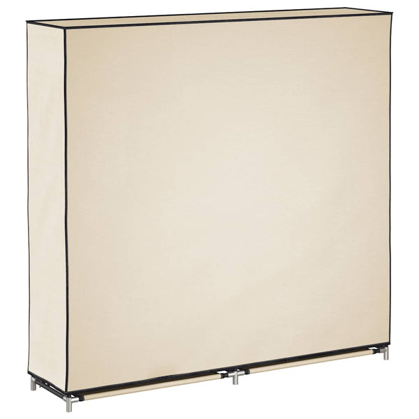 vidaXL Shoe Cabinet with Cover Cream 115 x 28 x 110 cm Fabric
