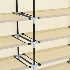 vidaXL Shoe Cabinet with Cover Cream 115 x 28 x 110 cm Fabric