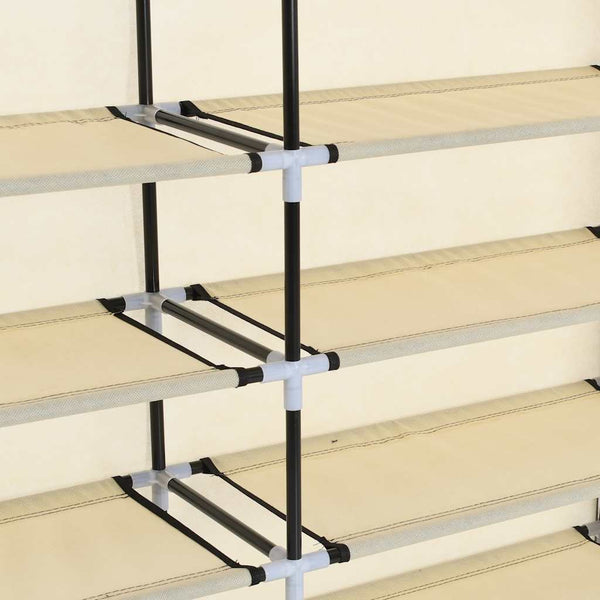 vidaXL Shoe Cabinet with Cover Cream 115 x 28 x 110 cm Fabric