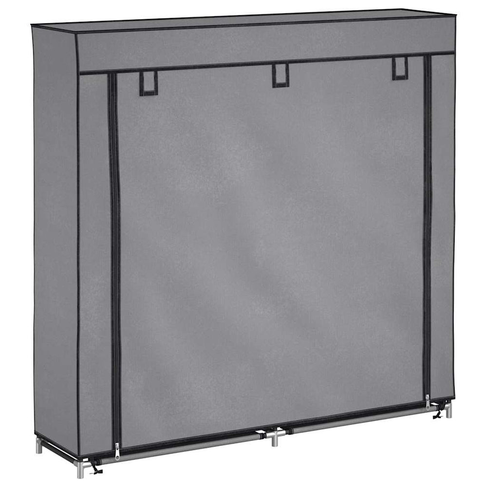 vidaXL Shoe Cabinet with Cover Grey 115 x 28 x 110 cm Fabric