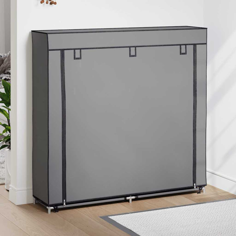 vidaXL Shoe Cabinet with Cover Grey 115 x 28 x 110 cm Fabric