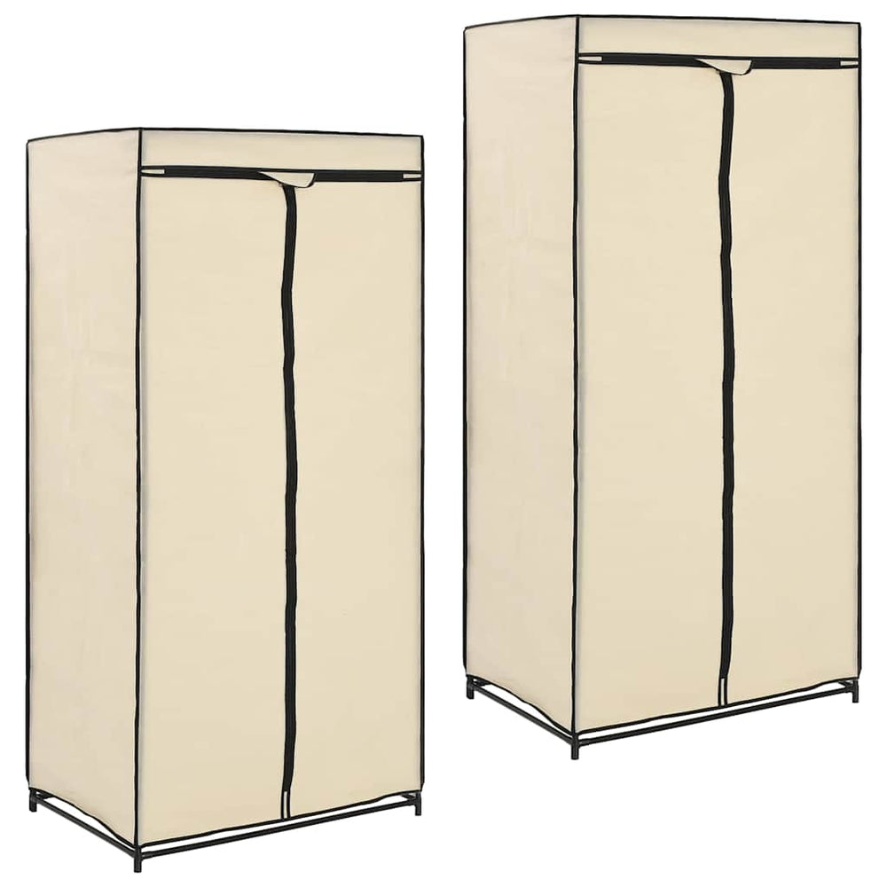 vidaXL Wardrobes 2 pcs. Cream 75x50x160 cm