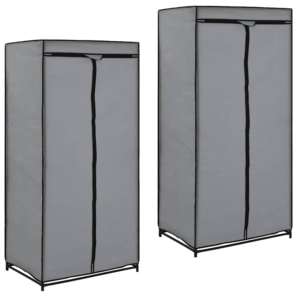 vidaXL Wardrobes 2 pcs. Grey 75x50x160 cm