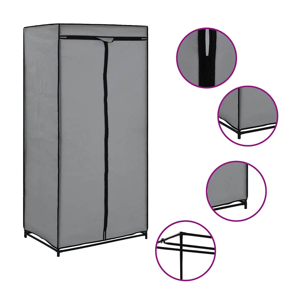 vidaXL Wardrobes 2 pcs. Grey 75x50x160 cm