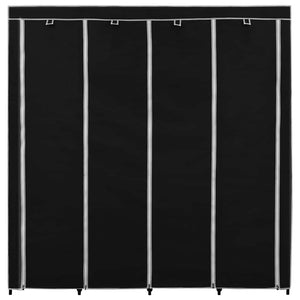 vidaXL Wardrobe with 4 Compartments Black 175 x 45 x 170 cm