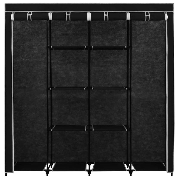 vidaXL Wardrobe with 4 Compartments Black 175 x 45 x 170 cm