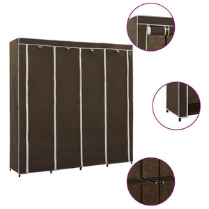 vidaXL Wardrobe with 4 Compartments Brown 175 x 45 x 170 cm