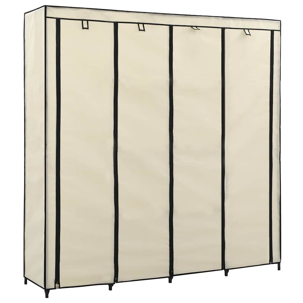 vidaXL Wardrobe with 4 Compartments Cream 175 x 45 x 170 cm